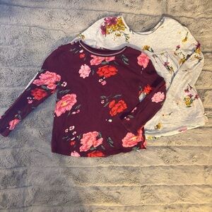 4T Old Navy Floral Long Sleeve Shirts Bundle, Girl, Flowers